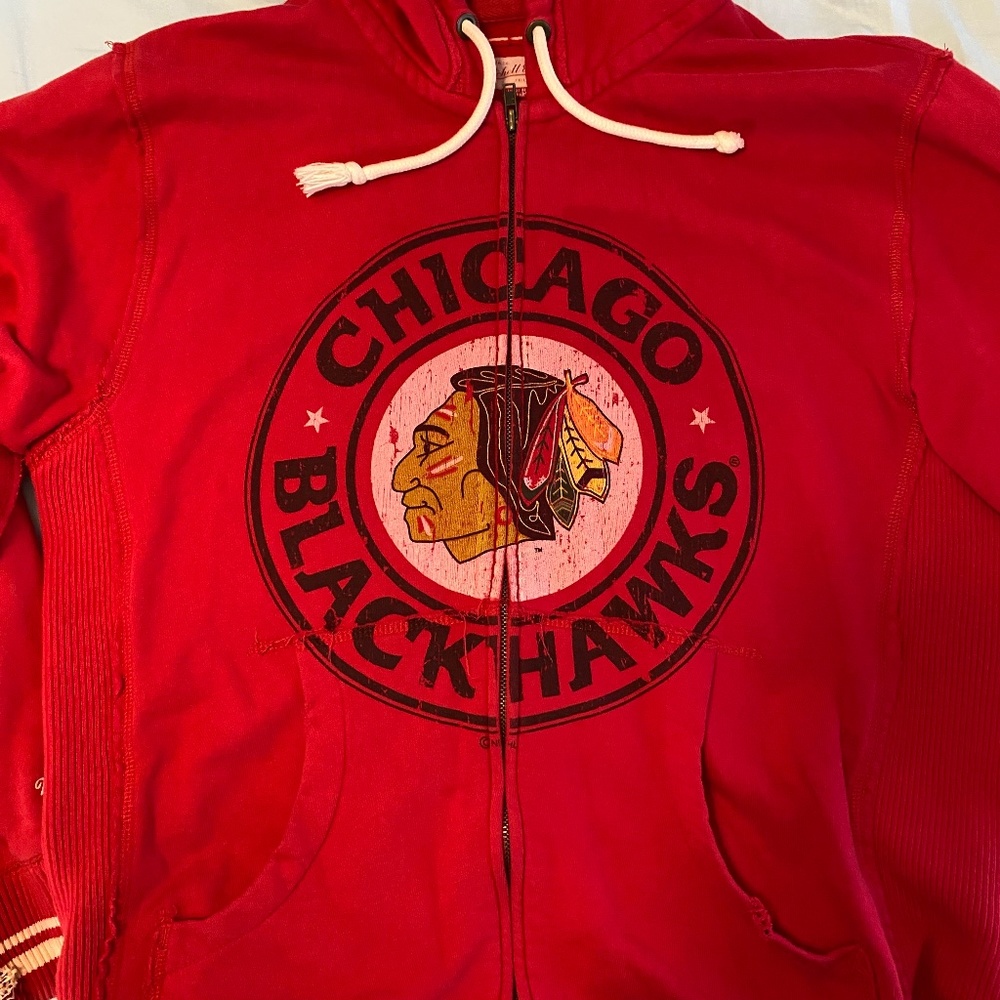 Mens hooded full zip NHL Chicago Blackhawks sweatshirt